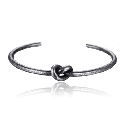 Zwarte Edelstaal Damesarmband met Knoop