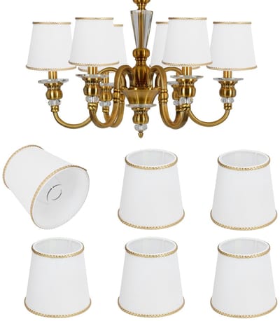 Allecto - Lampenkappen - Conische Chandelier - Klassieke Stijl - E14 - Voor Binnen - Decoratieve Lampshade - Geschikt voor Woonkamer - Set van 6