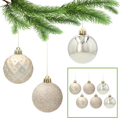 Gouden kerstballen, kerstballen set, kerstboom ornamenten 6cm, 6 stuks