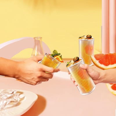 Set van 4 Gestreepte Glazen voor Whisky, Cocktails en Iced Coffee - Perfecte Cadeaus voor Elke Gelegenheid
