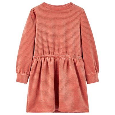 vidaXL - Kinderjurk - met - lange - mouwen - 116 - middelroze