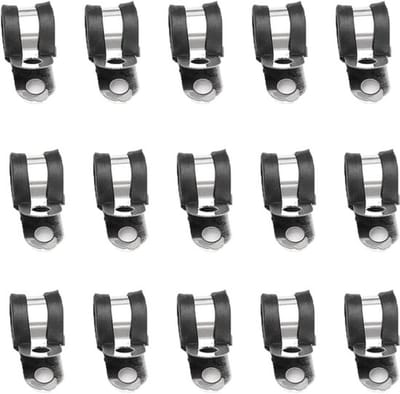 Dailygoody - Rubber Gevoerde P Clips - Kabelklemmen - Roestvrij staal