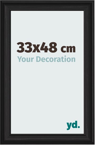 Your Decoration - Fotolijst 33x48 cm - MDF - Zwart Houtnerf - Lazio