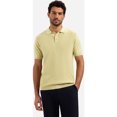 No Excess Polo Pullover Short Sleeve Slub Yellow  M