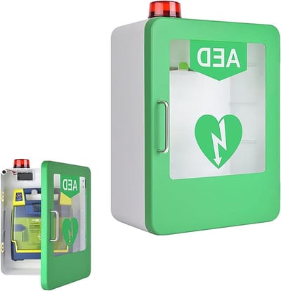 AED Opbergkast - Noodkast EHBO - Snelle Toegang - Met Alarm Systeem - 45 x 35 x 18 cm - Groen