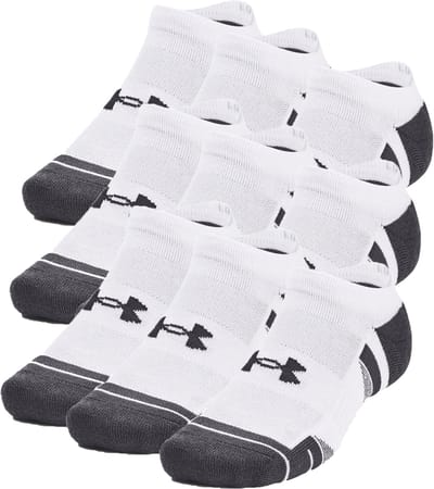 Under Armour UA Performance Tech 3pk NS-WHT Unisex Sportsokken - Wit - Jet Grijs