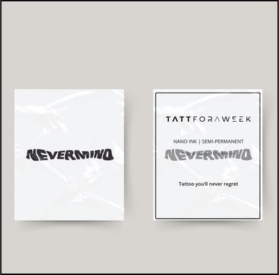 Tijdelijke tattoo nevermind | Neptattoo volwassenen | Tijdelijke tattoo voor volwassenen | Temporary tattoo | Plaktattoos voor volwassenen | Neptattoos | Probeer zorgeloos een tattoo | tattforaweek