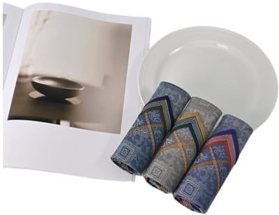 Zakdoek - Jacquard Heren Zakdoeken – 3 Stuks – Zacht & Ademend – – Wasbaar & Herbruikbaar - 43cm x 43cm
