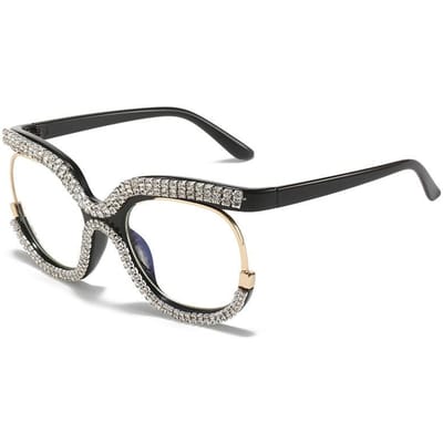 Mode Kattenoog Bril met Strass Steentjes Vintage Trendy Design Oversized Bril Dames voor Decoratie