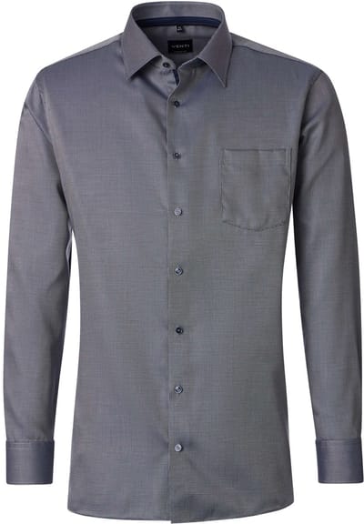 VENTI CASA MODA comfort fit overhemd - structuur - groen - Strijkvrij - Boordmaat: 42