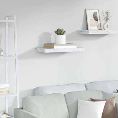 vidaXL - Wandplank - Muurmontage - Wit - Marmer - 50 - x - 23,5 - x - 3,8 - cm