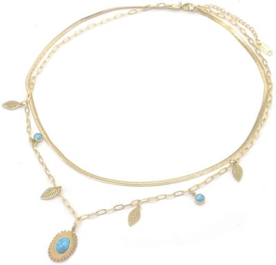 Ketting - sieraad - halsketting - accessoire - verstelbaar - RVS - goudkleurig - blaadjes - hip - trendy - tijdloos - cadeau - geschenk - feest - verjaardag - vrouwen - dames