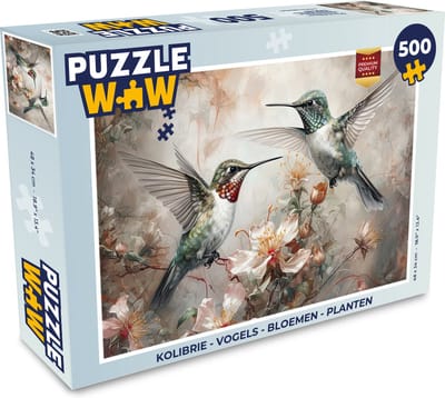 Puzzel Kolibrie - Vogels - Bloemen - Planten - Legpuzzel - Puzzel 500 stukjes