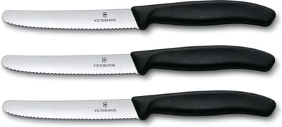 Victorinox Swiss Classic tafelmessenset - 3-delig - RVS/zwart - kartel