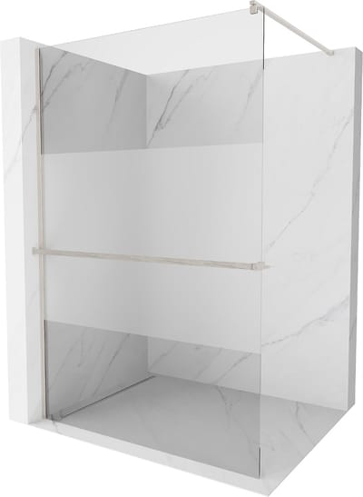 Mexen Kioto+ douchewand met plank Walk-in 70 x 200 , transparant/gezworen glas, geborsteld nikkel - 800-070-121-97-35