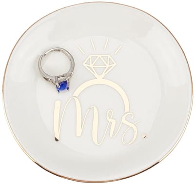 Allecto - Sieradendienblad - Keramisch dienblad voor sieraden - Rond 10 cm - Wit - Oorbellen en halskettingen - Geschikt voor armbanden - Kleur wit
