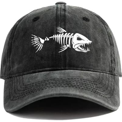 Nieuwe Baseballpet met Witte Visgraatprint, Vintage Stijl, Modieus En Veelzijdig Voor Zowel Mannen Als Vrouwen Adjustable&>8Y black