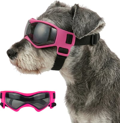 MAGICSHE Hondenbril Met Verstelbare Elastische Band - Zonnebril Hond Uv Voor Kleine En Middelgrote Honden Roze S