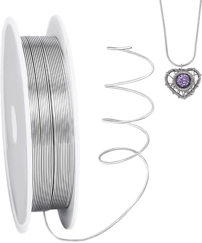 1 rol / 100 m ijzer zacht handwerk pareldraad, sierdraad, knutseldraad, modelleerdraad, knutselen en modelleren van sieraden onderdelen, 0,5 mm, zilver