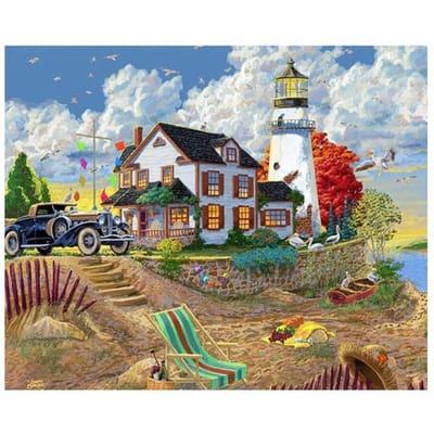 5D Diy Diamond Schilderen Vuurtoren Kruissteek Diamant Borduren Auto Kust Bruiloft Decoratie 20X30CM gray