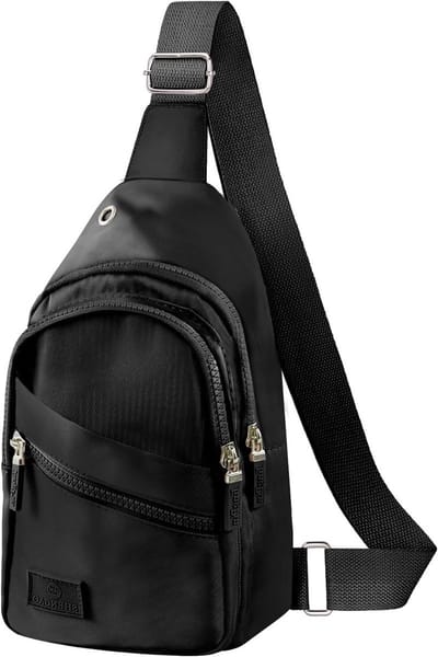 Waterdichte schoudertas met 4 zakken, trendy borstzak, verstelbare schouderriem voor outdoor, wandelen en reizen