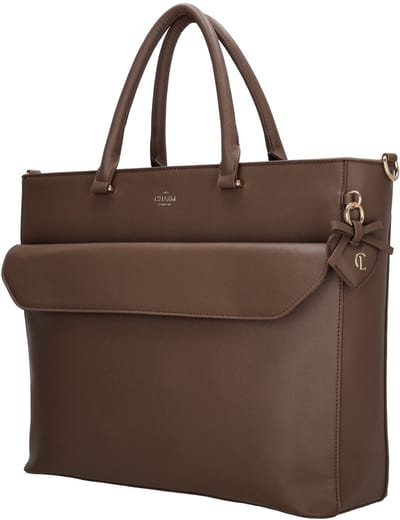 Charm London Cambridge Laptoptas 15,6 inch - Handtas - Shopper - Werktas - A4 - Laptopvak - Mokka
