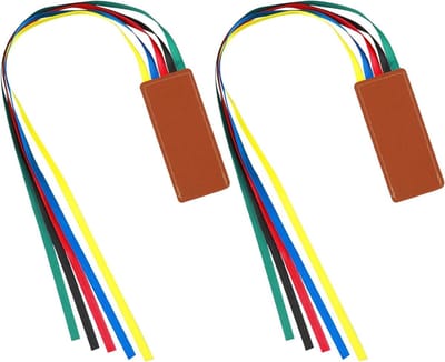 Solidchoice - 2 Stuks Kleurrijke Leren Boekenleggers met Lint