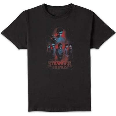 Stranger Things Karakter Samenstelling Unisex T-shirt - Zwart - S