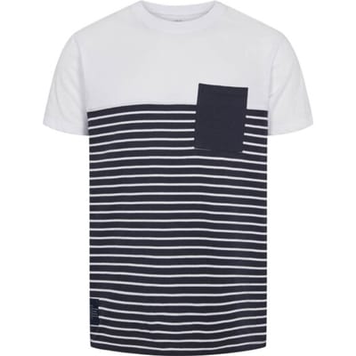 Kronstadt Timmi recycled stripe pocket shirt navy white ks3626