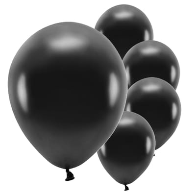 Partydeco ballonnen - 100x stuks - zwart - biologisch afbreekbaar - milieu vriendelijke feestversieringen - rond - feestartikelen