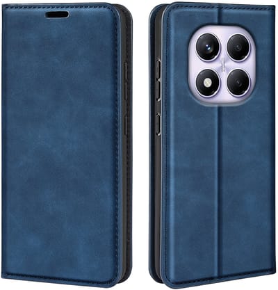 MobyDefend Hoesje - Geschikt voor Xiaomi Redmi Note 14 Pro 4G - Luxe Wallet Bookcase (Magnetische Sluiting) - Blauw