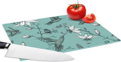 Glazen Snijplank - 28x20 - Patronen - Vogel - Bloemen - Snijplanken Glas
