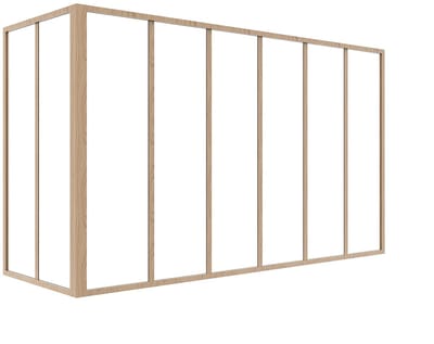 Vente-unique Hoekraam werkplaats van gepoedercoat aluminium - L180 x B60 x H105 cm (B x H) -Licht naturel - BAYVIEW