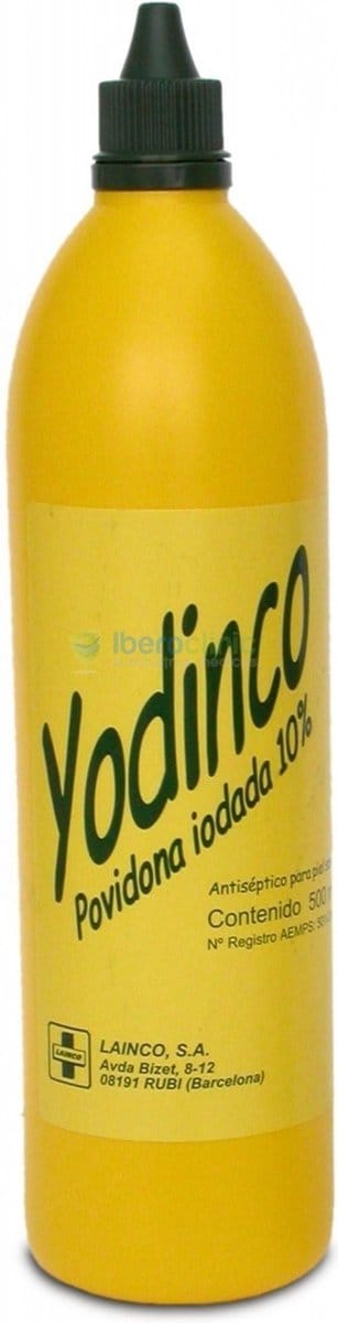 500 ml fles Povidon Jodium 10% : Het ultieme ontsmettingsmiddel voor de huid!  Bactericide, antischimmel, antiprotozoaal en sporicide voor effectieve bescherming tegen infecties. Perfect voor wondverzorging, snijwonden en huidirritaties!