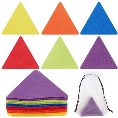 Dailygoody - Tapijtmarkers - Driehoekige Klittenband Tapijtstickers - Multifunctioneel - 6 Kleuren - Onderwijsbenodigdheden - Geschikt voor Klaslokaal