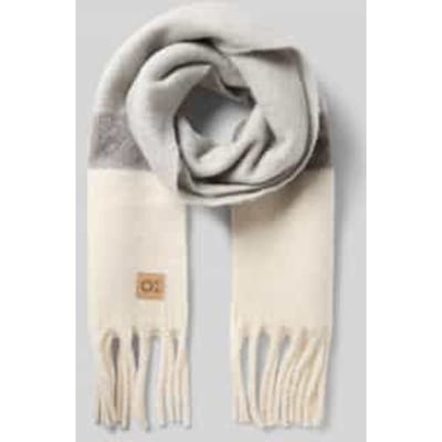 Sjaal met franjes en labeldetail, model 'Allanis'