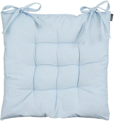 Mica Decorations stoelkussen Paddy matras - lichtblauw - 46 x 46 x 7 cm - touwtjes sluiting - binnen/buiten - platte zitkussens - wicker kussens