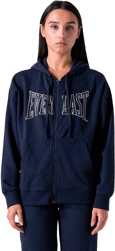 Everlast Logo Sweatshirt Met Rits Blauw S Vrouw