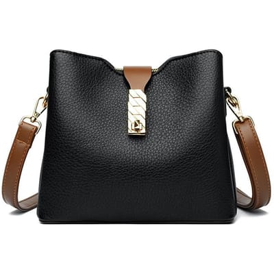 Nieuwe Mode Koreaanse Stijl Trendy Eenvoudig en Sfeervol One-shoulder Crossbody Tas Modieuze Bucket Handtas Dames Tas black