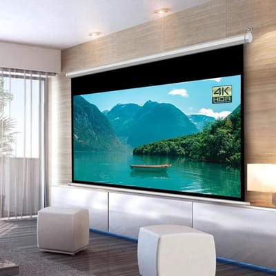 Elektrisch Projectiescherm - Gemotoriseerd Scherm - Home Cinema - 4K HD Compatibel - 72 inch Diagonaal - Wit