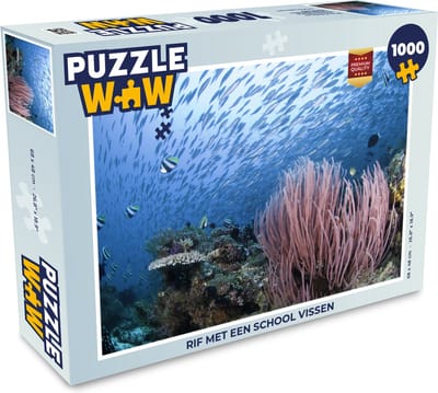 Puzzel Rif met een school vissen - Legpuzzel - Puzzel 1000 stukjes volwassenen