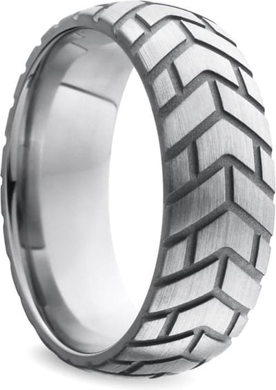 Black Label - Tire - Zware RVS Cockring met Bandenprofiel - Diameter 55 mm