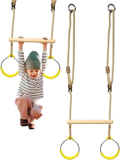 Gymnastiekringen Set - Speelplaats Klimuitrusting - Evenwicht Training - Robuuste Metalen Constructie - 150 kg Draagkracht - Willekeurige Kleur