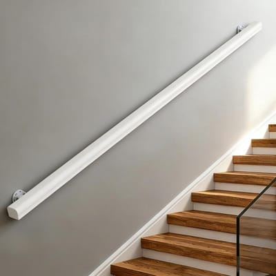 Trapleuning Hout - Wandsteun Reling - Veiligheid Ondersteuning - Op Maat Verstelbaar - 50-600 cm - Naturel