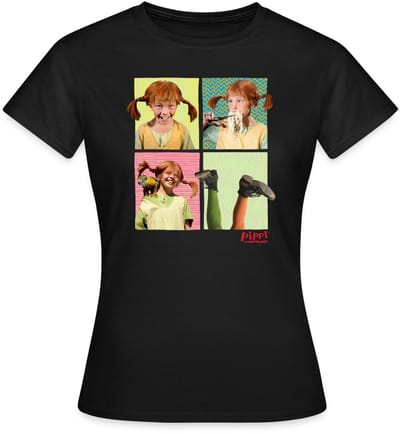 Pippi Langkous Portretten Van Pippi T-Shirt Dames