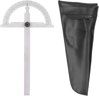 Hoekprotractor van koolstofstaal, 0-180 graden, ideaal voor houtbewerking en metaalbewerking, meetinstrument voor nauwkeurige hoeken 150 x 200 mm