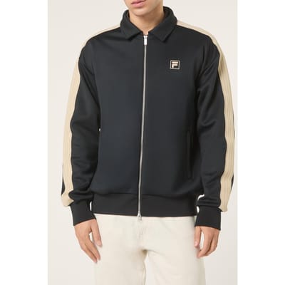 FILA Vaiano Relaxed Taped Track Jacket Black Size: S | Bomber Jackets Outlet | Heren | Zwart