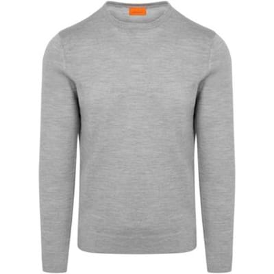 Suitable Merino Pullover Mid Grijs - Maat XXL - Heren - Sweater