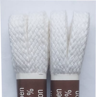 Tana Veter - 2 Paar - Wit - Plat - Lengte 90 cm - Breedte 7 mm - Schoenveter