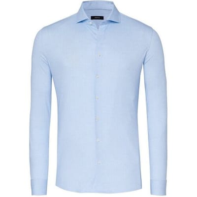 Desoto Luxury Overhemd Abstract Mini Herringbone Fine Stripes Licht Blauw / male